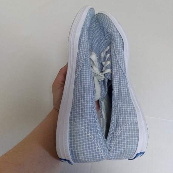 Keds Women's Blue and White Gingham Lace Up Low Top Sneakers Size 8.5 - Picture 12 of 12